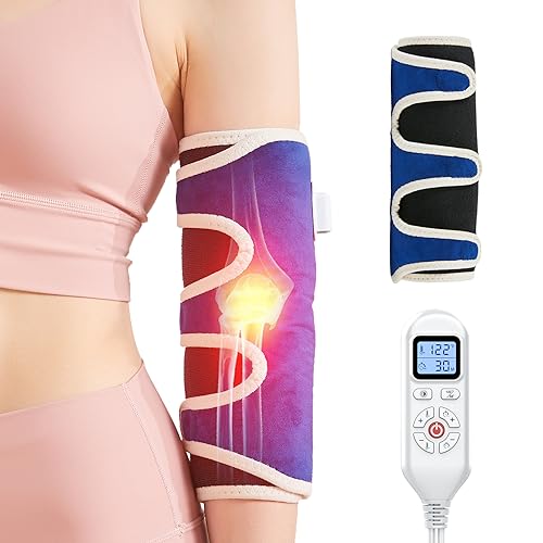 ALDIOUS Heating Pad for Elbow Pain, Adjustable Tennis Elbow Brace for Men Women, Electric Heating Pad Hot Therapy for Sprains Arthritis Bursitis Joint Pain Relief, 10-90 min & 86℉-158℉Setting