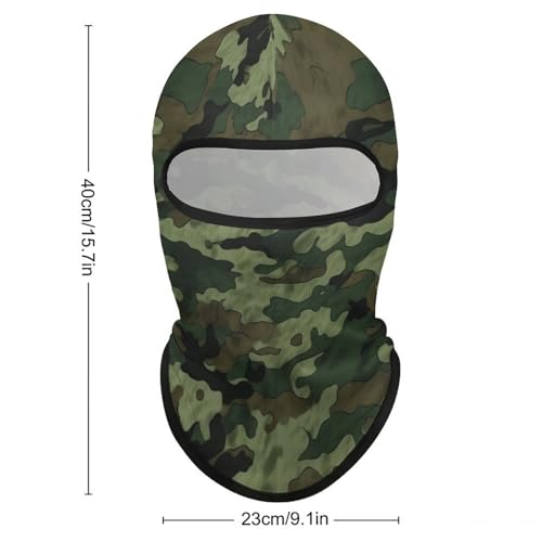 Balaclava para hombre, máscara para esquí y ciclismo, verde camuflaje, cubreboca para invierno miniatura 2