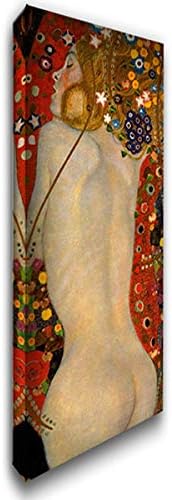 ArtDirect Sea Serpents IV 12x24 Gallery Wrapped Stretched Canvas Art by Klimt, Gustav