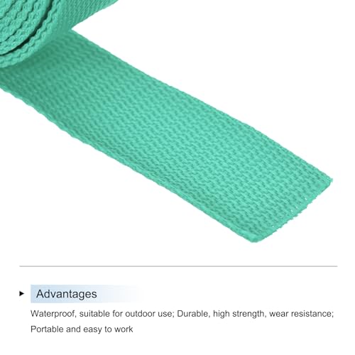 Image of MECCANIXITY Lightweight Polypropylene Webbing Strap 0.8 inch 10 Yard Backpack Strapping Band Turquoise Green for Outdoor Luggage Cargo Straps
