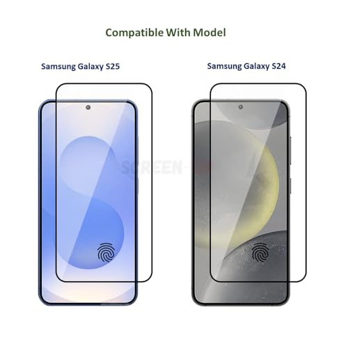 Image of ScreenUp Tempered Glass For Samsung Galaxy S25 / Galaxy S24 - Ultra Clear, 9H Scratch Resistant, Full Coverage, Easy Install Screen Protector