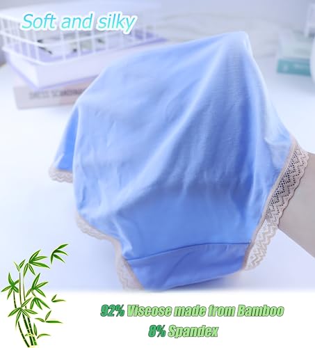 Sladatona Teen Girls Viscose from Bamboo Underwear Girls Lace Trim Tagless Soft Briefs(Pack of 6)4