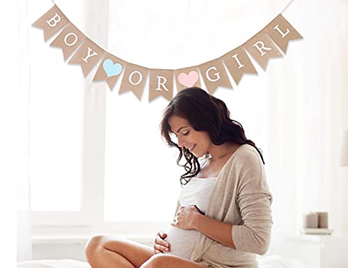 Boy Or Girl Burlap Banner - Burlap Baby Shower Banner, Baby Shower Decorations, Gender Reveal, Rustic Girl Boy Shower Burlap Banner, Photo Decoration Props (Gender Reveal Banner) #TOP1