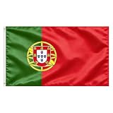 VELIFFCO Portugal Flag, Flag of Portugal 3x5 Ft - Polyester Lightweight Flags with 2 Brass Grommets for Portuguese Party Decorations, Sports Events Decorations