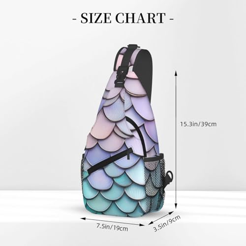 Mochila tipo bandolera de viaje mermaid rojo púrpura aqua miniatura 3