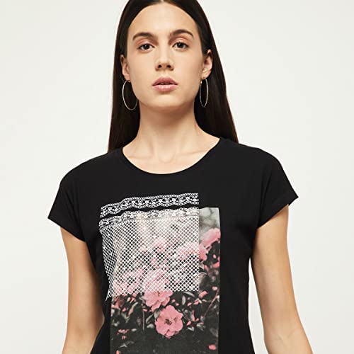 Image of Max Women's Cotton Regular Fit Printed Round Neck T-Shirt