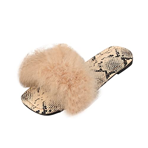 Women'S Fashion Sneakers Fashion Spring And Summer Flat Bottom Open Toe Large Size Leopard Print Down Women Slippers