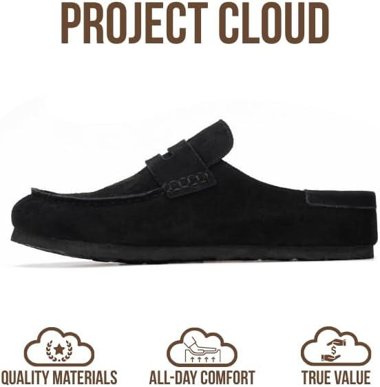 Project Cloud 100% Genuine Leather Moccasin-Style Clogs for Women - Memory Foam and Water Resistant Mules Slip-on - Non-Slip and Durable Clogs Casual Shoes for Women Footwear - Image 3