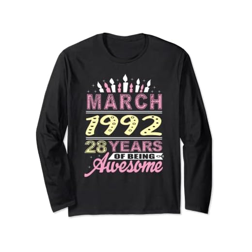 Marzo 1992 28 Años 28 Cumpleaños Vela Mujeres románticas Manga Larga