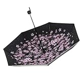 Sonnenschirm Weibliche Sonnenschirm 50% Sunny Umbrella Doppelt verwendbarer Kleiner tragbarer Regenschirm 100 * 62cm mattierter Griff (Color : Black, Größe : 100 * 62cm)