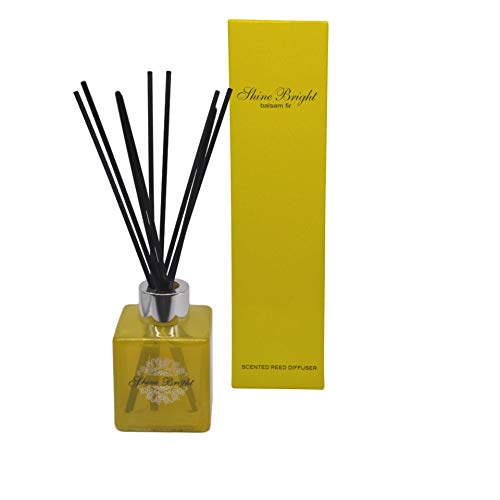 Difusor de varillas "Shine Bright" en tarro de cristal amarillo con caja de regalo fragancia de abeto bálsamo Cover