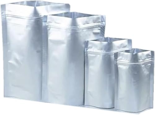 Tuokay 20PCS Ziplock Sachet Aluminium Alimentaire, Sacs Aluminium Alimentaire Rescellables, (31cm*21cm/26cm*18cm/24cm*17cm/22cm*15cm) 4 Tailles Sac de Conservation Alimentaire pour Réserve Alimentaire