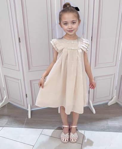 Little Girls Princess Sandals with Bow Sparkly Summer Dress Shoes Casual Flats For Toddler/Kids3