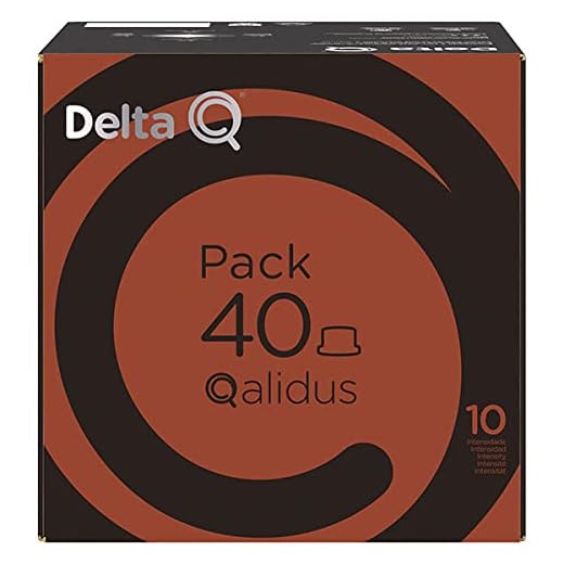 Delta Q Qalidus- Pack Cápsulas Intensidad 10/15 - Café Molido De Tueste Natural Con Mezcla De Orígenes De Angola, Camerún Y Honduras- Para Sistema Q, Notas De Caramelo, 40 Unidad