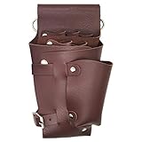 Minkissy Scherenbeutel Holster Friseurbeutel mit Gürtel Friseur Schere Scher Taillenhalter Tasche (Braun)