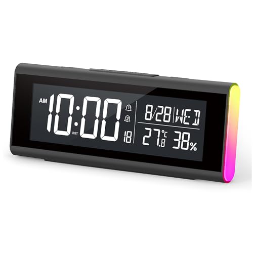 ENJOYPRO Digital Alarm Clock with 7.1" VA Screen, Plug-in Elecric Desk Clock with Type-C Cable, 2 Alarms, Brightness Dimmer for Bedroom, Living Room, Office, Plug-in Only (USB-C Cable Included) — view 2