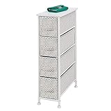 MUCHO ESPACIO DE ALMACENAJE: Los 4 estrechos cajones de tela de esta cómoda tienen el tamaño ideal para guardar calcetines, ropa interior, jabón, botes de champú, cepillos y otros productos de aseo.