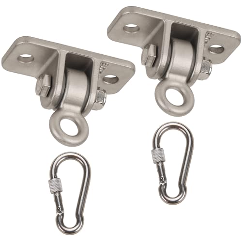 Butizone - Set di 2 grucce in acciaio inox 304, resistenti, per set di legno, ganci per altalena, viti e bulloni con ganci a scatto per parco giochi, portico, yoga, interni ed esterni, set da 2