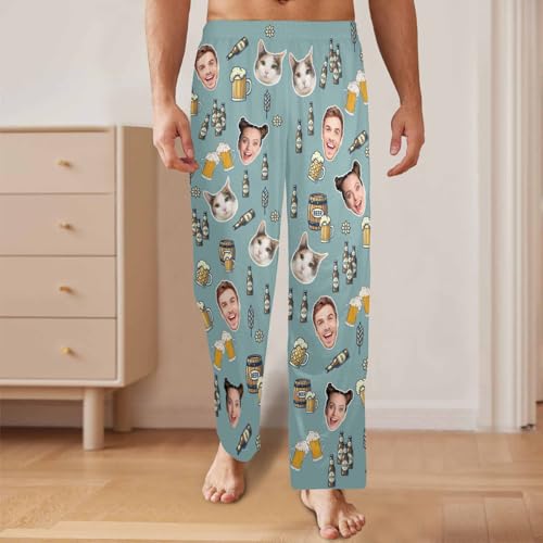 Personalized Pajama Pants for Men - Custom Photo Face Mens Lounge Sleep Bottoms - Funny PJ Pants4