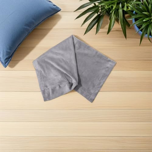 Fundas protectoras elásticas para reposabrazos de sofá tela poliéster gris lavables 5
