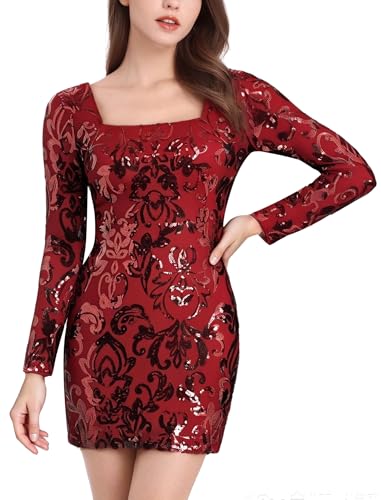 Robe de soirée paillettes et manches longues pour le Nouvel An