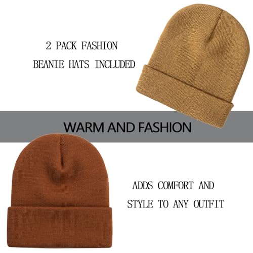 Image of ZOORON 1&2 Pack Beanie for Men Women Slouchy Beanie Hats Winter Knit Caps Soft Ski Hat Unisex