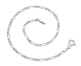 figaro armband 925 silber Hochwertiges Figaro Armband aus 925er Sterling Silber, rhodiniert