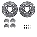 Dynamic Friction Company Rear Brake Rotors-Drilled and Slotted-Silver with 5000 Advanced Brake Pads includes Hardware 7512-73005