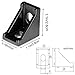 20Sets Black Corner Brackets,(20×28) 2020 Aluminum Extrusion Profile Angle Corner Brackets,Box-Packed Corner Bracket and Screws,Use for 6MM T-Slot CNC DIY 3D Printer and Industrial Bracket Making