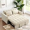 FLEXISPOT XCT4 Pull Out Couch, 3-in-1 Sleeper Sofa Bed with Adjustable Backrest, Loveseat Sleeper with Pillows & Side Pockets, Convertible Futon Couch for Small Spaces Guest Room Apartment, Cream