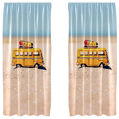 Cortinas opacas de 55 x 84 pulgadas Sea Beach paneles textiles aislantes para ventanas 2