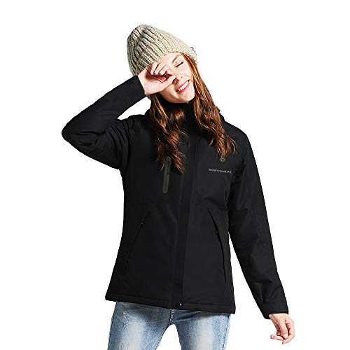 Women's Heated Jacket with Attached Hood, Heated Coat Waterproof and Windproof