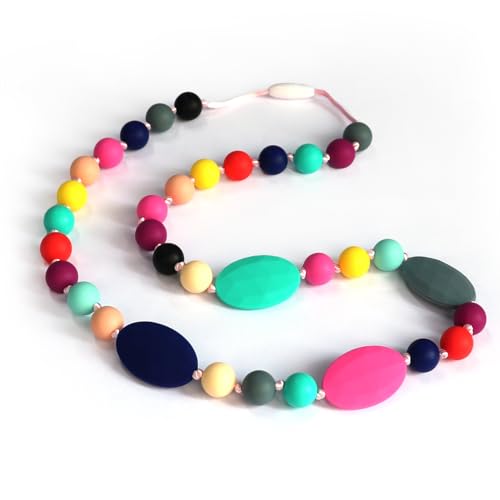 Chew Necklaces for Sensory Kids, Silicone Chewy Necklace Sensory for Biting Chewing Fidgeting, Sensory Toys for Autistic Children or Adults ADHD Anxiety SPD