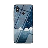 MadBee Kompatibel mit Xiaomi Mi Max 3 Hülle [mit HD-Schutzfolie], Sternenklarer Himmel Weich Silikon Handyhülle TPU Bumper Handytasche Schutzhülle Protective Dünn Abdeckung (Blauer)