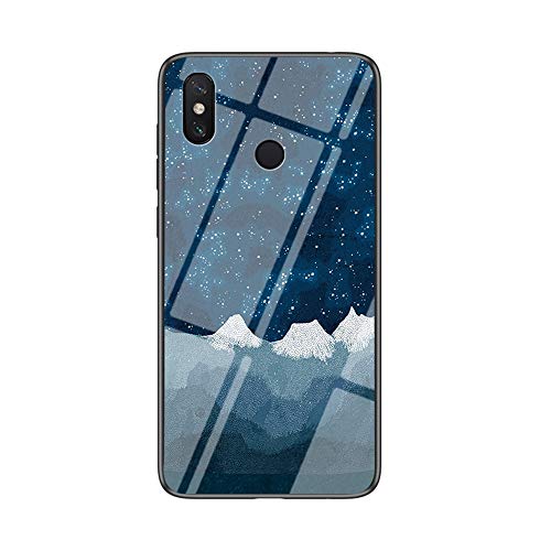 MadBee Kompatibel mit Xiaomi Mi Max 3 Hülle [mit HD-Schutzfolie], Sternenklarer Himmel Weich Silikon Handyhülle TPU Bumper Handytasche Schutzhülle Protective Dünn Abdeckung (Blauer)