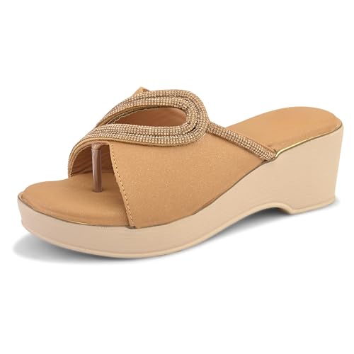 Image of Centrino Women's Wedge Heel Sandals | Stylish Slip-On Sandals for Ladies | Soft Cushioned Footbed for Comfort | Elegant & Trendy Design | Lightweight and Durable Fashion Footwear (9404)