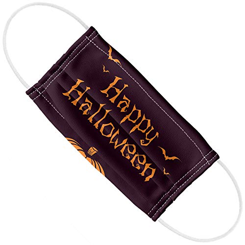 Happy Halloween Holiday Pumpkin Bats 1-Ply Reusable Face Mask Covering with Adjustable Nose Wire, Unisex