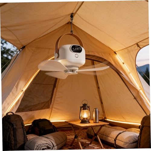 Ventilateur de plafond à piles rechargeable 3 vitesses avec veilleuse LED - 3