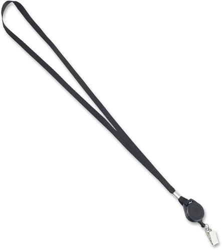 ADVANTUS Umhängeband mit einziehbarer Ausweisrolle und Ausweisclip, 91,4 cm, Sch
