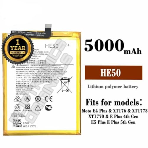 Image of HE50 Battery for Motorola E4 Plus / XT1770 XT1773 XT1771 XT1775 XT1924-3 T1770 Battery with 1 Year Warranty ****(X295)