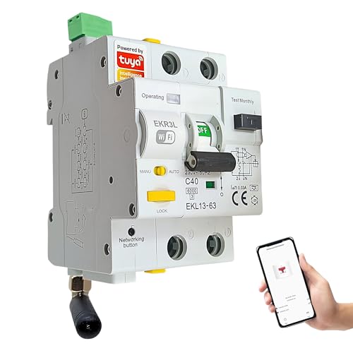 Diferencial Auto Rearmable - Diferencial Superinmunizado - Interruptor Diferencial Rearme Automatico - Interruptor Wifi - Smart Life - Zigbee - Alexa - Diferencial 40A 30mA