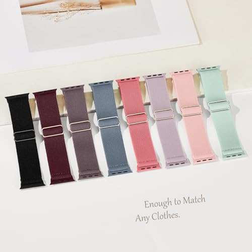 Image of 8 Pack Stretchy Solo Loop Band Compatible with Apple Watch Bands Women Men