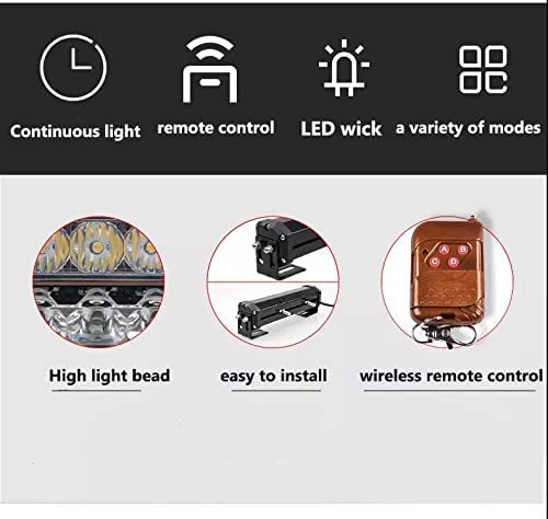 Image of AUTO MT 2COB 3IN1 LED BAR Strobe WHITE BLUE RED Light 6 inch 12V 40w /Pair LED Flasher, Mini Light Bar for SUV's 4X4 Trucks (WHITE RED BLUE)
