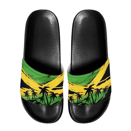 Yreiwoby Jamaica Flag Beach Sandals Coconut Open Toe