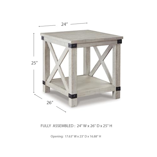 Signature Design by Ashley Carynhurst End Side Table, Farmhouse Whitewash - image 2