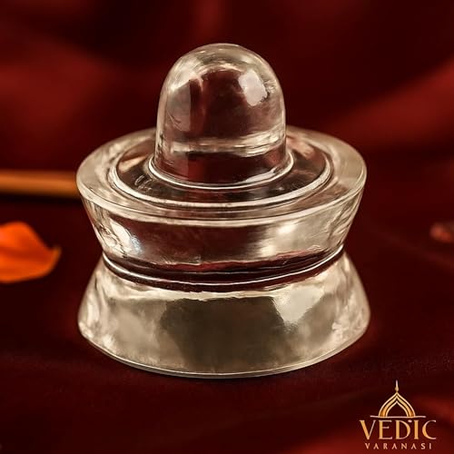 Image of Original Sphatik Shivling for Puja & Meditation | AAA Grade Clear Quartz Crystal Lingam Idol with Ganga Jal & Chandan | Maha Shivratri Gift (140-150 Gram)