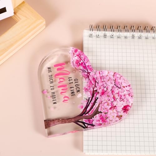 Mama Geschenk, Muttertagsgeschenke für Mama, Einzigartige Herzförmige Acryl Heimdekoration, Beste Mama Geschenk von Tochter Sohn, Muttertag Geburtstags Geschenk für Mama, Mütter Geschenk