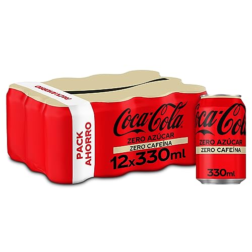 Coca-Cola Zero Azúcar Zero cafeína - Refresco de cola sin azúcar, sin calorías, sin cafeína -...