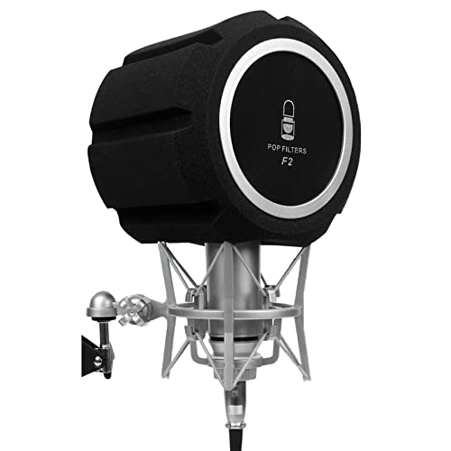 Michear Professional Microphone Windscreen Pop Filter Noise Reduction Sound-Absorbing Reflection Filter Desktop Mic Sound Pop Shield Foam Cover for Vocal Booth Recording Studios