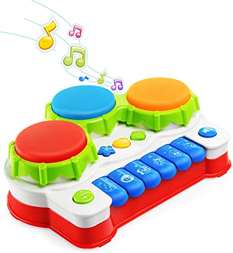 Babyspielzeug Klavier und Trommel Musikspielzeug mit Lichter Geschenk für Baby und Kleinkinder Kinderspielzeug ab 1 Jahr Cover